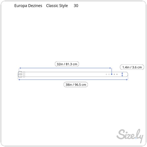 Europa Dezines Black Genuine Leather Belt Made in Canada Classic Style 30 - Picture 6 of 6